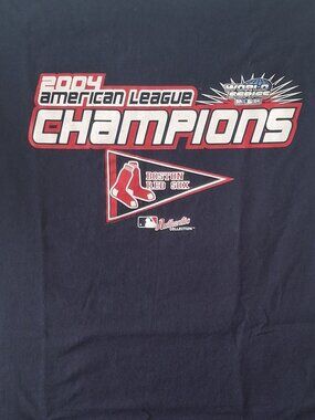 Vintage T Shirt 2004 World Series MLB Boston Red Sox American League Champs XL